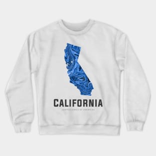 California state map abstract blue Crewneck Sweatshirt